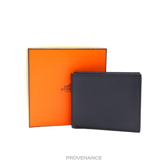 🔴 Hermes Citizen Twill Compact Wallet - Bleu Nuit Epsom - Picture 1 of 9